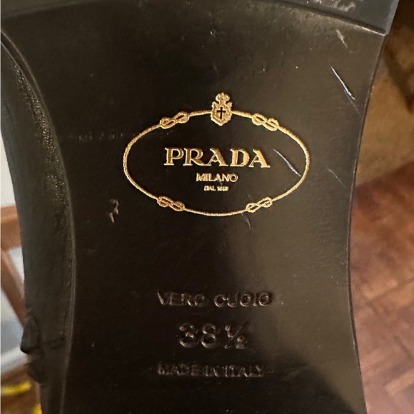 PRADA Leather Riding Boots (Black) with a Partial side
Zipper closure. - Picture 2 of 8